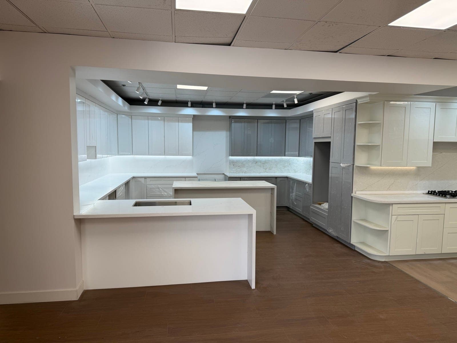 Inside the HS Cabinet & Stone showroom on East Trimble Road